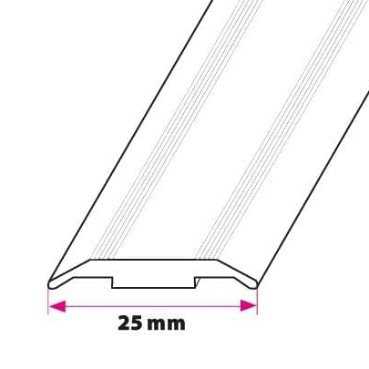 25 mm flad overgangsskinne i mat alu