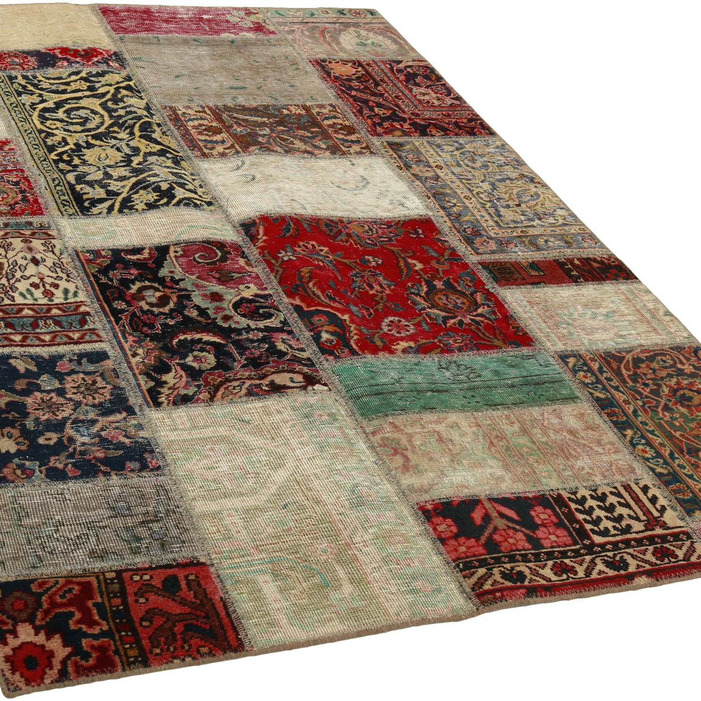Vintage patchwork - Ægte tæppe - 202x140cm