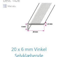 20x6 mm vinkelprofil