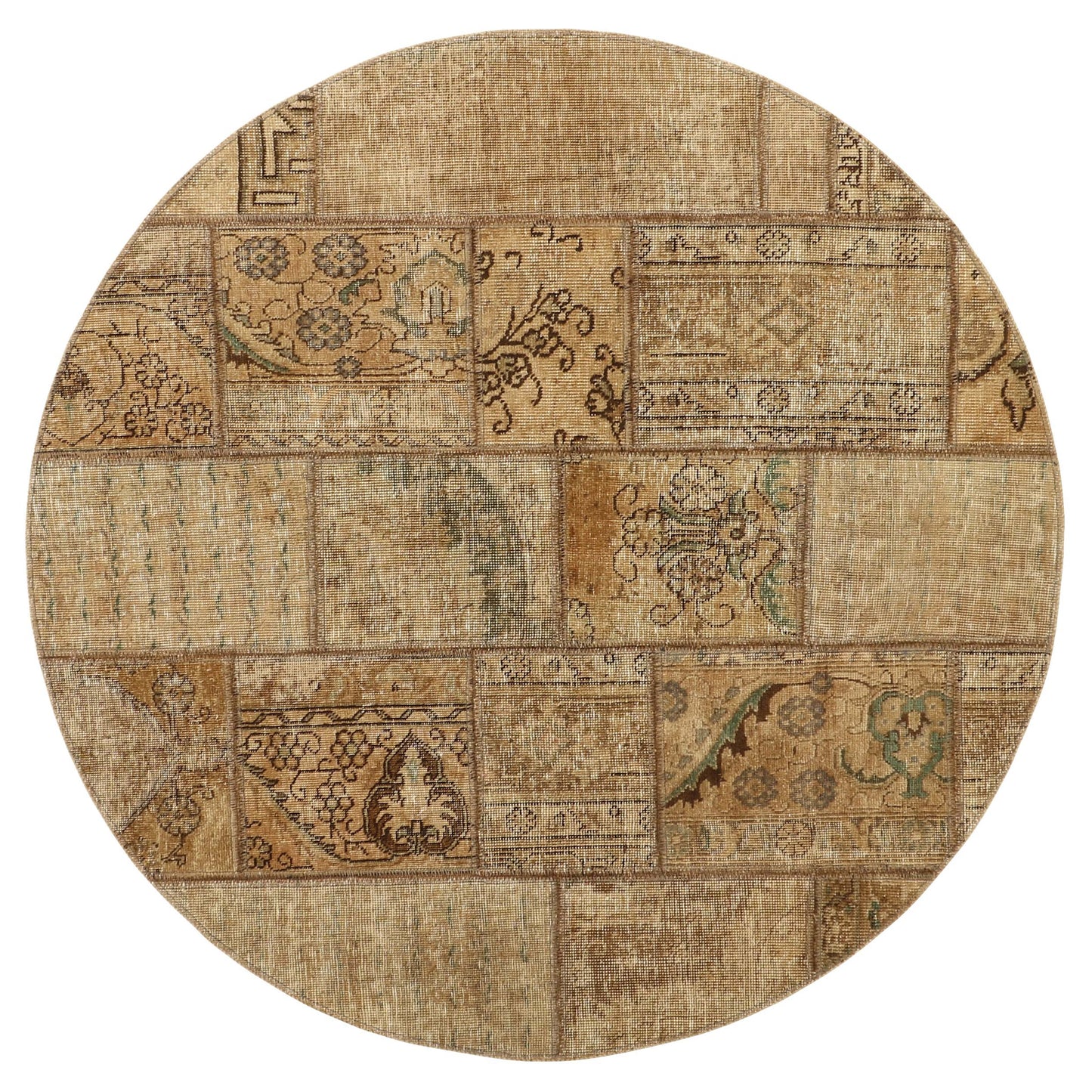 Vintage patchwork - Ægte tæppe - Ø150