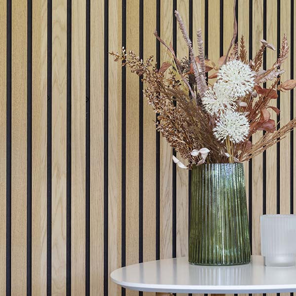 Akustik- og designpanel - Egefinér / Sort MDF