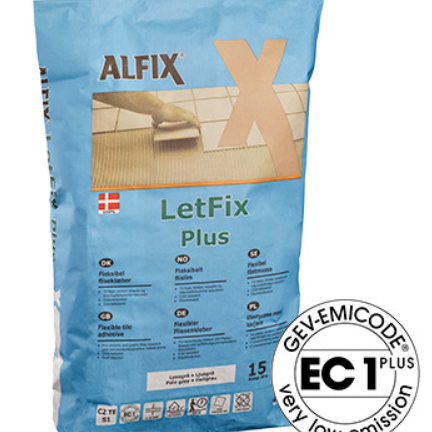 Letfix Plus Fleksibel fliseklæber 15 kg pose