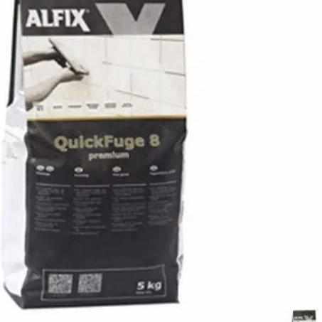 Alfix QuickFuge 8 premium hurtighærdende naturstensfuge 5 kg-Alfix-Grå-Egulve